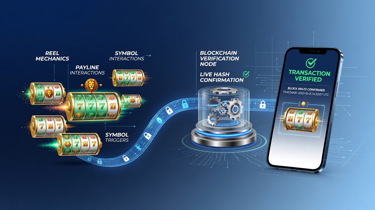 Detailed view of mobile live gaming platform showing slot reel design integrated with payment verification flow