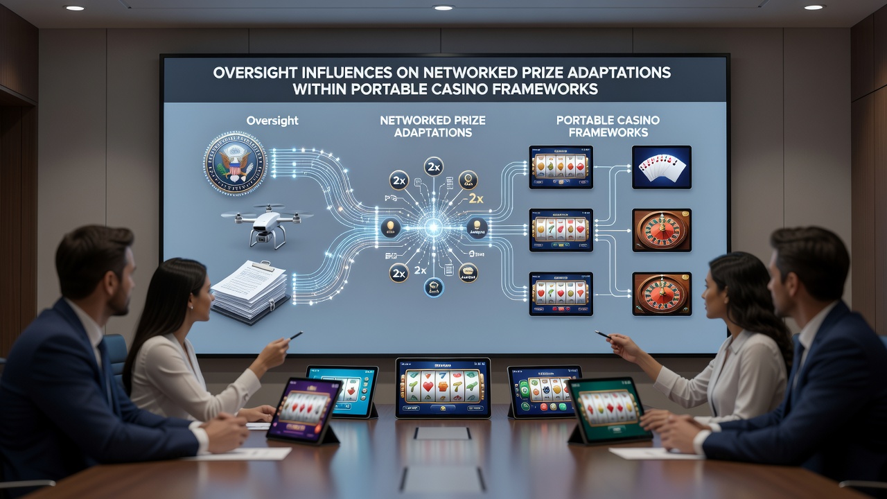 Mobile device showing networked jackpot interface with regulatory compliance indicators